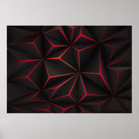 Abstracte zwarte veelhoek rood licht futuristische
