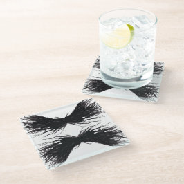 Abstracte Zwarte Vleugels Alcoholinkt Kunst Glazen Onderzetter