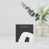ABSTRACTE ZWARTE WIT VAN CERAMIC STUD EARRING DISP VIERKANTE VISITEKAARTJE (Staand voorkant)