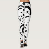 ABSTRACTE ZWARTE WITTE CIRCLS DIGITALE ART LEGGINGS (Achterkant)