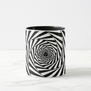 Abstracte Zwarte & Witte Draaiende Spiraalvormige  Mok