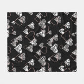 Abstracte zwarte witte Valentijnsdag haren liefde Fleece Deken (Voorkant (Horizontaal))