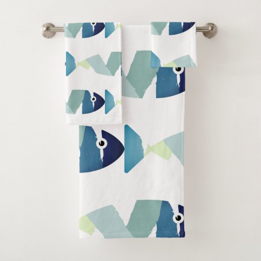 Abstracte zwemblauwvis bad handdoek (Insitu)