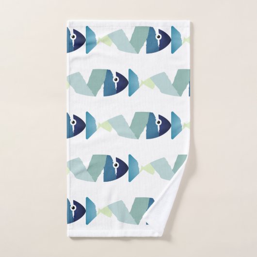 Abstracte zwemblauwvis bad handdoek (Handdoek)