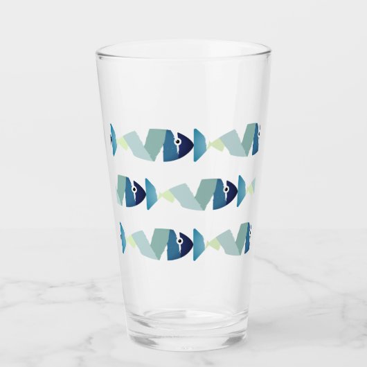 Abstracte zwemblauwvis glas (Voorkant)