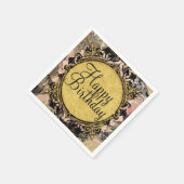 Abstracte zwembril roze zwart & goudglam servetten (Hoek)