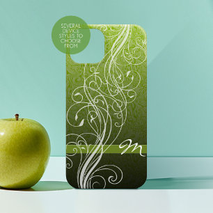 Abstracte Zwemmen op moody green met Monogram Case-Mate iPhone 14 Hoesje