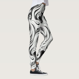 Abstracte Zwemmen Whispy Liquid Hair Leggings