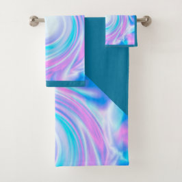 Abstracte zwenkpastel paarse kleuren afdrukken bad handdoek