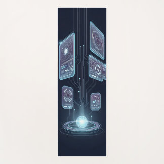 Abstracte zwevende holografische interface yogamat
