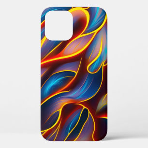 Abstracte Zwirlblauwe rode lammeren iPhone 12 Pro Hoesje