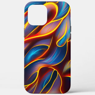 Abstracte Zwirlblauwe rode lammeren iPhone 12 Pro Max Hoesje