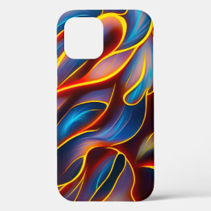 Abstracte Zwirlblauwe rode lammeren iPhone 12 Pro Hoesje