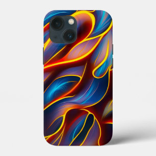 Abstracte Zwirlblauwe rode lammeren iPhone 13 Mini Hoesje