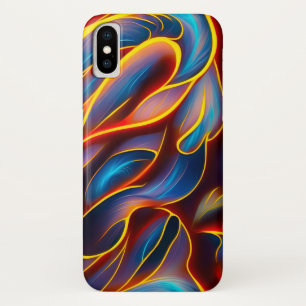 Abstracte Zwirlblauwe rode lammeren iPhone X Hoesje