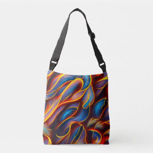 Abstracte Zwirlblauwe rode lammeren Crossbody Tas