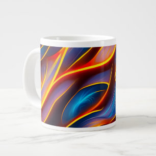 Abstracte Zwirlblauwe rode lammeren Extra Grote Beker