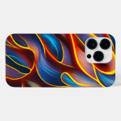 Abstracte Zwirlblauwe rode lammeren iPhone Hoesje (Achterkant horizontaal)