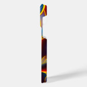 Abstracte Zwirlblauwe rode lammeren iPhone Hoesje (Linkerkant)