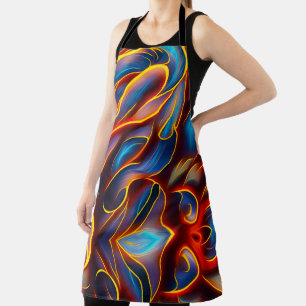 Abstracte Zwirlblauwe rode lammeren Schort