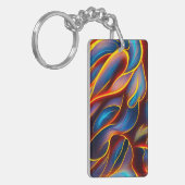 Abstracte Zwirlblauwe rode lammeren Sleutelhanger (Voorkant Links)