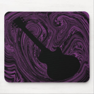 Abstracte Zwirls Guitar Mousepad, Paars Muismat