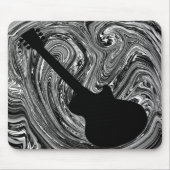 Abstracte Zwirls Guitar Mousepad, zwart-wit Muismat (Voorkant)