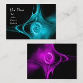 ABSTRACTE ZWIRLS paars blauw zwart ROOS Visitekaartje (Voorkant / Achterkant)