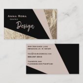 *~* AbstractGold Foil Blush Pink Geometric Visitekaartje (Voorkant / Achterkant)