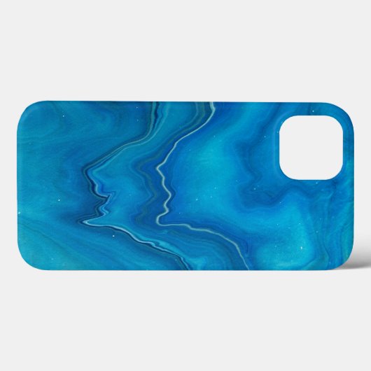 Abstractie blauw en Blauwgroen marmer Case-Mate iPhone Case (Achterkant (horizontaal))
