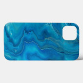 Abstractie blauw en Blauwgroen marmer Case-Mate iPhone Case (Achterkant (horizontaal))