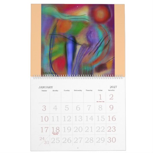 ABSTRACTIE digitale tekenkalender Kalender (Jan 2027)