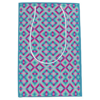 Abstractie geometrische vormen blauw roze turquois medium cadeauzakje