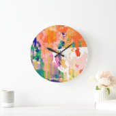 Abstractie Koe Waterverf Silhouette Grote Klok (Huis)