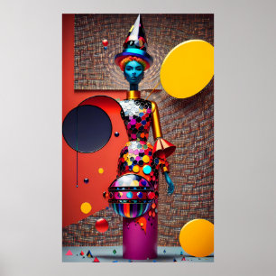 Abstractie van de Astro-Heks Poster