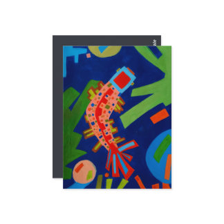 abstractie, vis, karper, kubisme, briefkaart