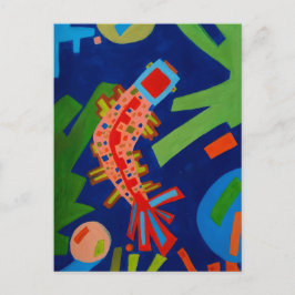 abstractie, vis, karper, kubisme, briefkaart