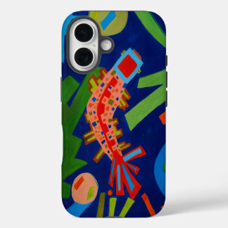 abstractie, vis, karper, kubisme, iPhone 16 hoesje
