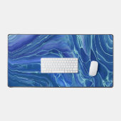 Abstraction acrylique en marbre bleu et blanc (Clavier et souris)