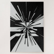 Abstraction Géométrique Monochrome | Puzzle