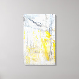 'Abstraction' Grijs en Geel Art Canvas Print