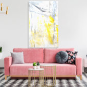 'Abstraction' Grijs en Geel Art Canvas Print (Insitu (Woonkamer))