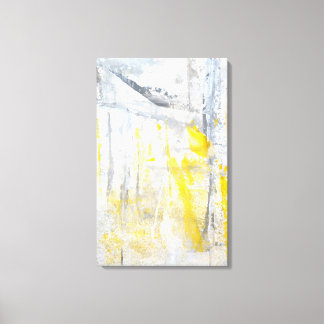 'Abstraction' Gris et toile d'art jaune