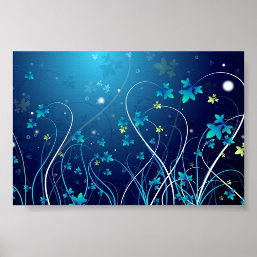 Abstracto azul poster (Voorkant)