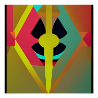 Abstracto Rayo Y Luz Multicolor Perfect Poster