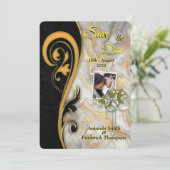 Abstracts goud op zwart en gemengd marmeren textur kaart (Staand voorkant)