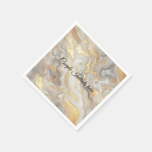 Abstracts goud op zwart en gemengd marmeren textur servet (Hoek)