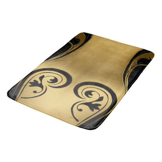 Abstracts met gouden accenten op zwart en wit badmat (Gekanteld)