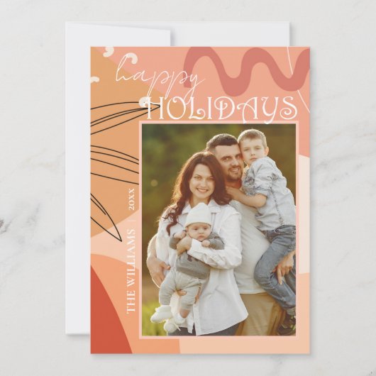 Abstractste Prettige feestdagen terracotta design  (Voorkant)