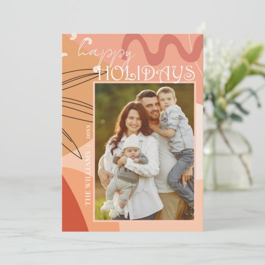 Abstractste Prettige feestdagen terracotta design  (Staand voorkant)